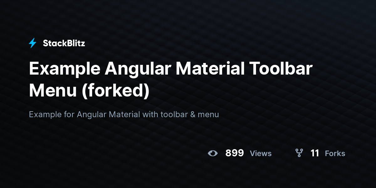 Example Angular Material Toolbar Menu (forked) - StackBlitz