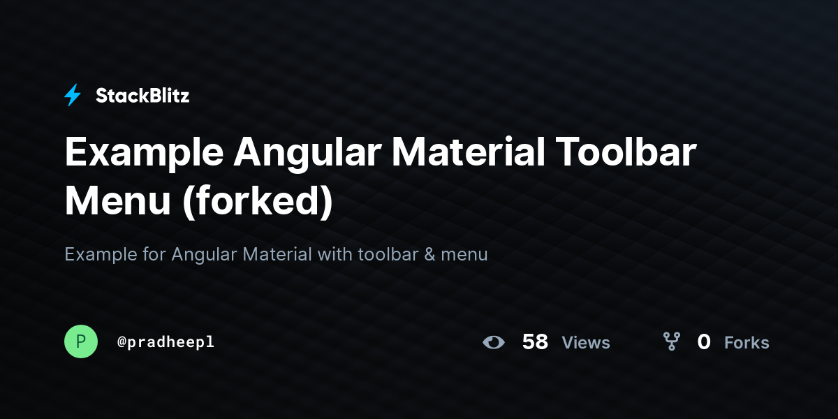 Example Angular Material Toolbar Menu (forked) - StackBlitz