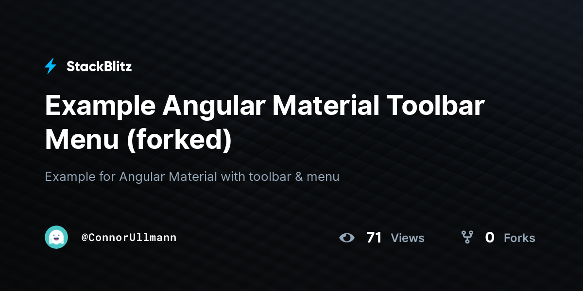 Example Angular Material Toolbar Menu (forked) - StackBlitz