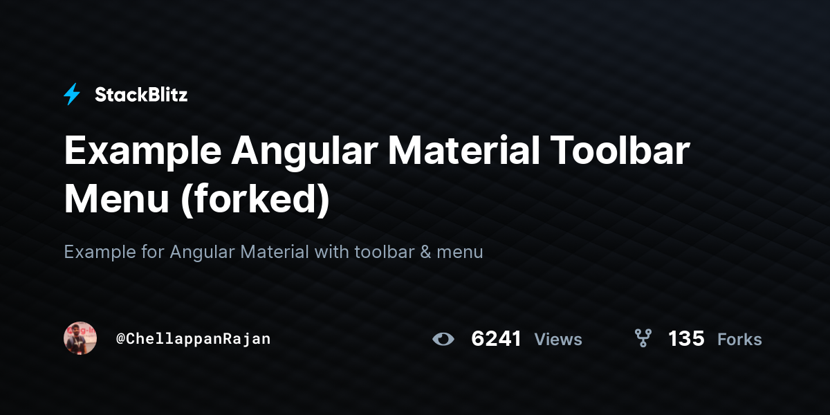 Example Angular Material Toolbar Menu (forked) - StackBlitz
