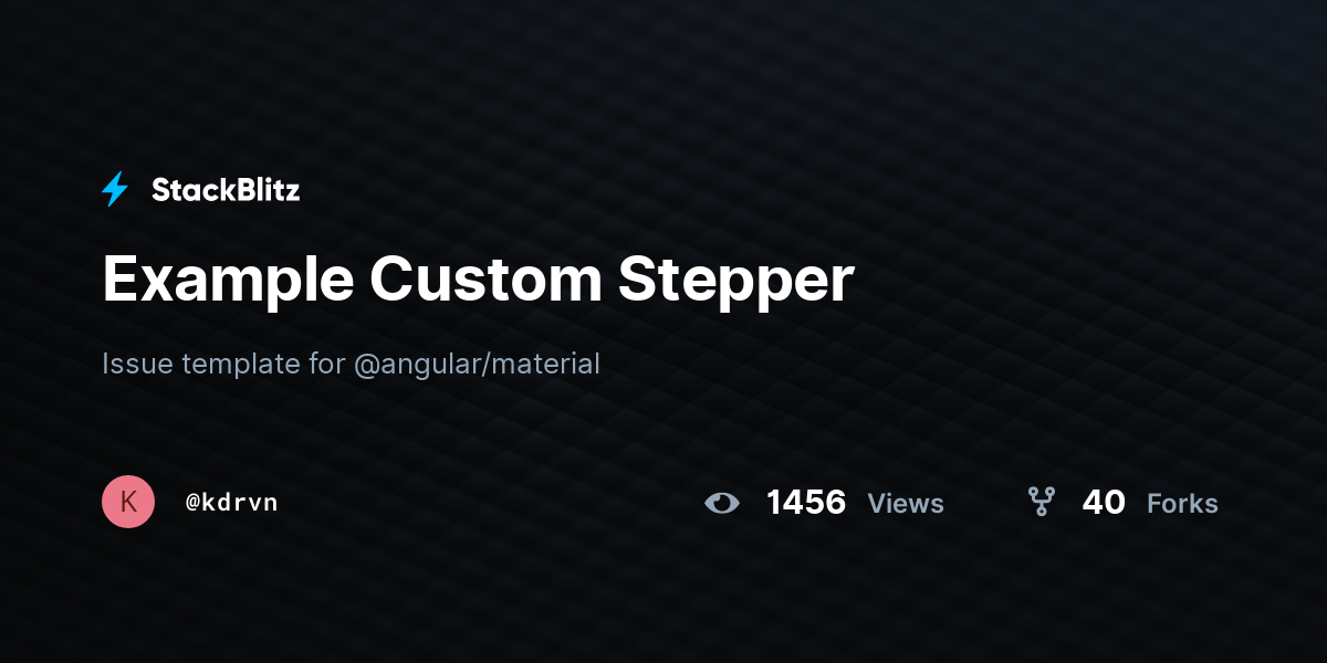 Example Custom Stepper - StackBlitz