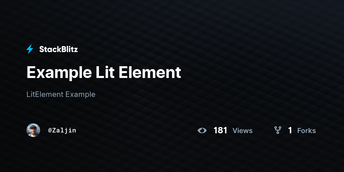 Example Lit Element - StackBlitz