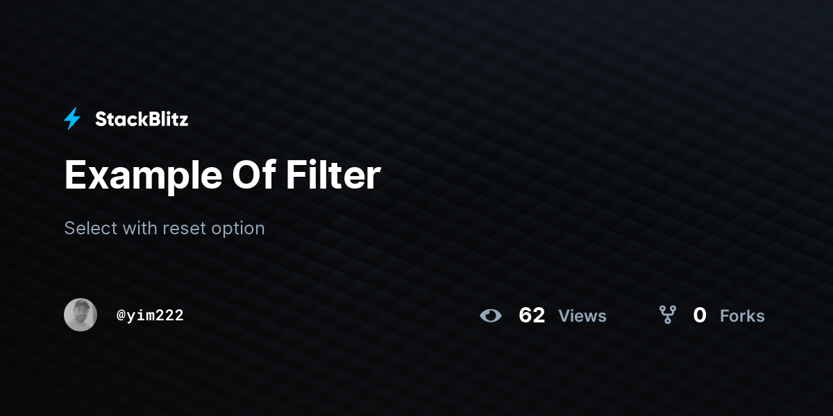 Example Of Filter - StackBlitz