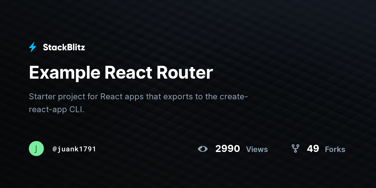 Example React Router - StackBlitz