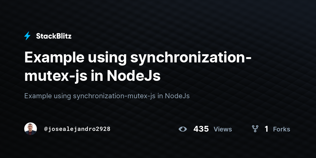 Example using synchronization-mutex-js in NodeJs - StackBlitz