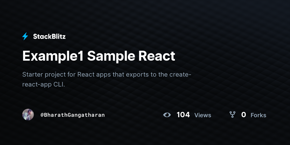 Example1 Sample React - StackBlitz