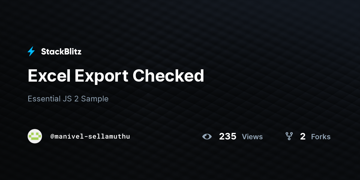 Excel Export Checked - StackBlitz