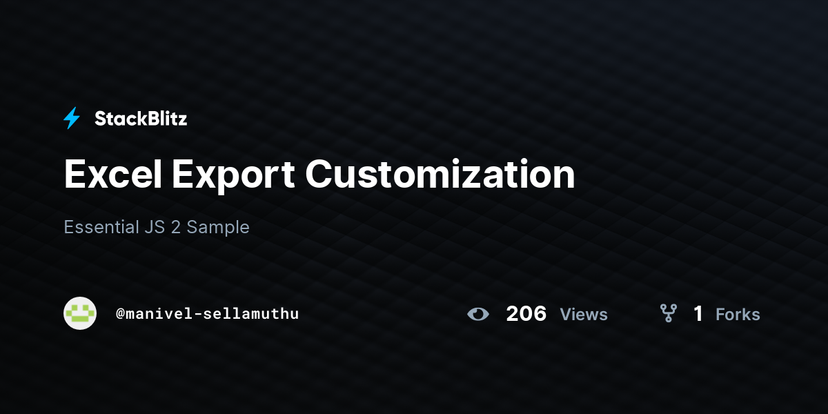 Excel Export Customization - StackBlitz