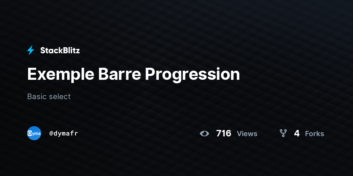 Exemple Barre Progression - StackBlitz