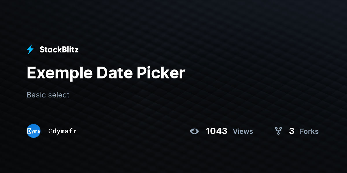 Exemple Date Picker - StackBlitz