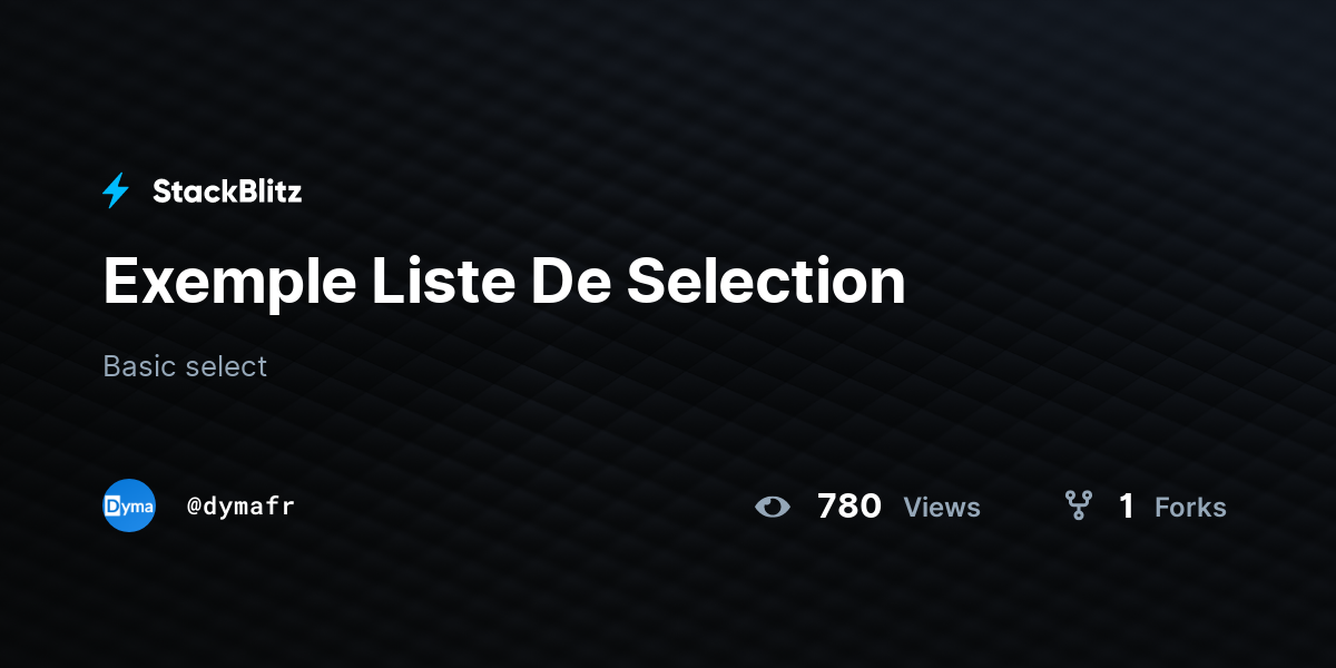 Exemple Liste De Selection StackBlitz