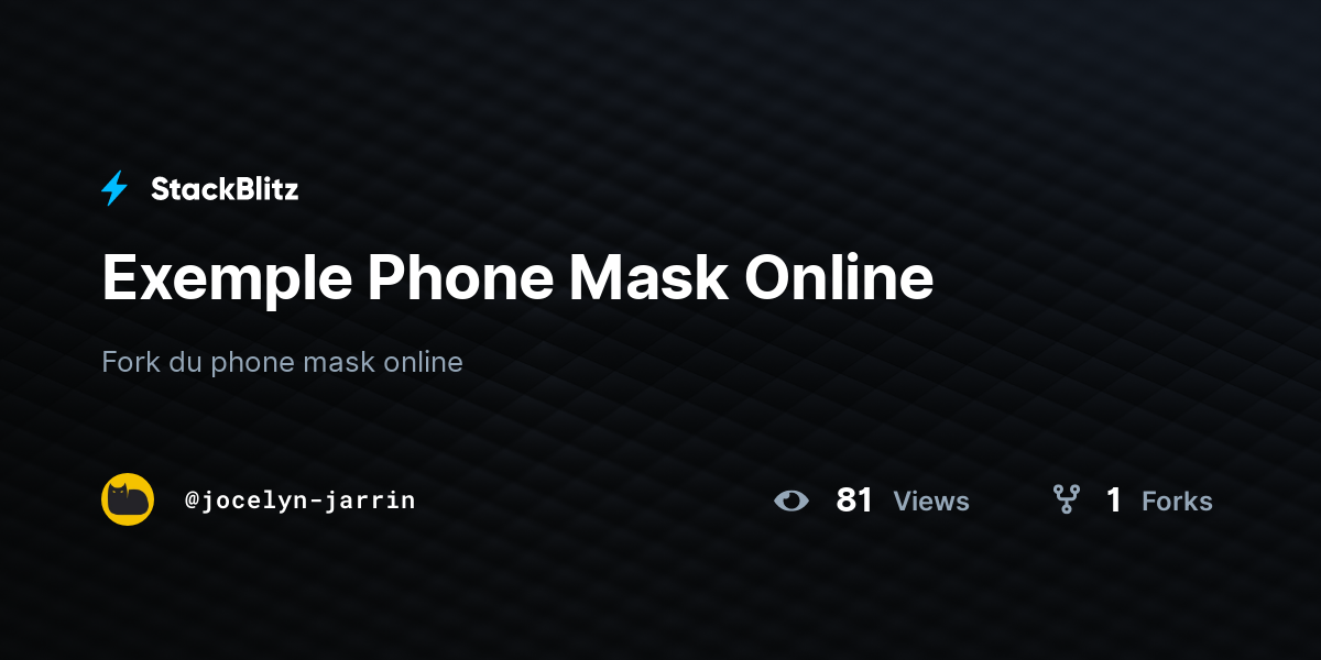 Exemple Phone Mask Online - StackBlitz