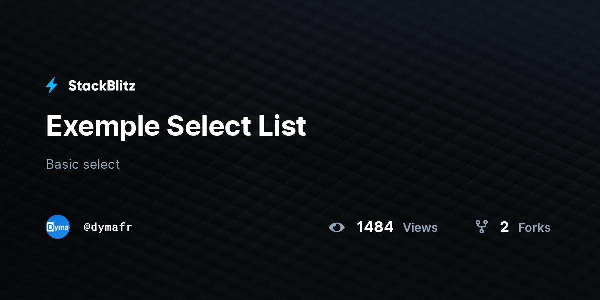 Exemple Select List - StackBlitz