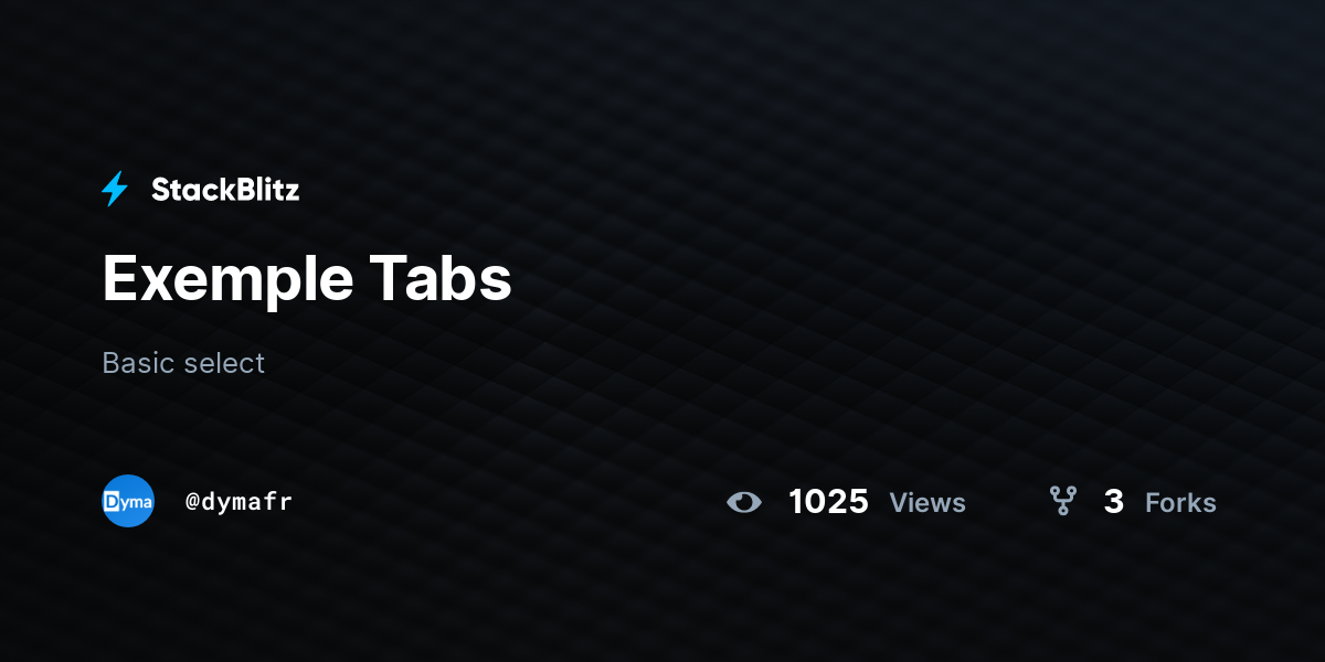 Exemple Tabs - StackBlitz