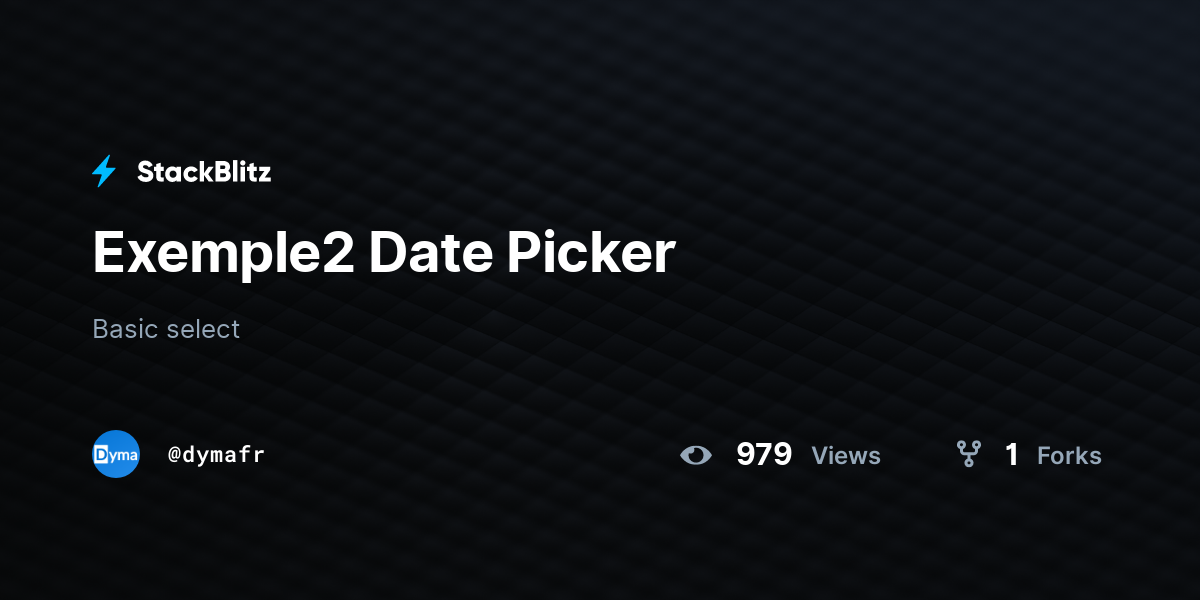 Exemple2 Date Picker - StackBlitz