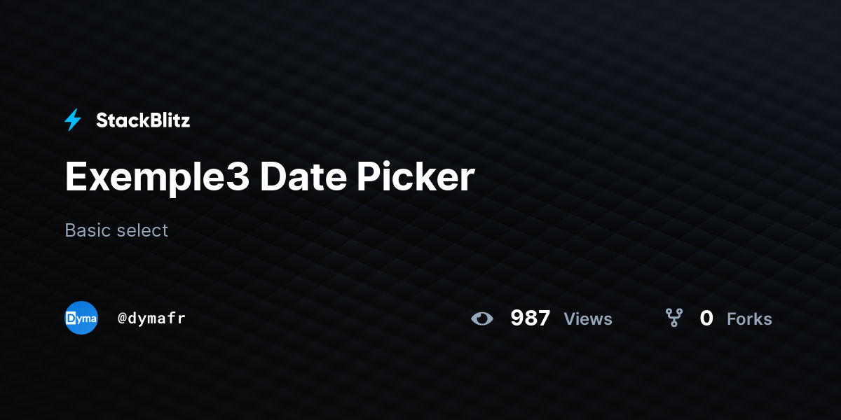 Exemple3 Date Picker - StackBlitz