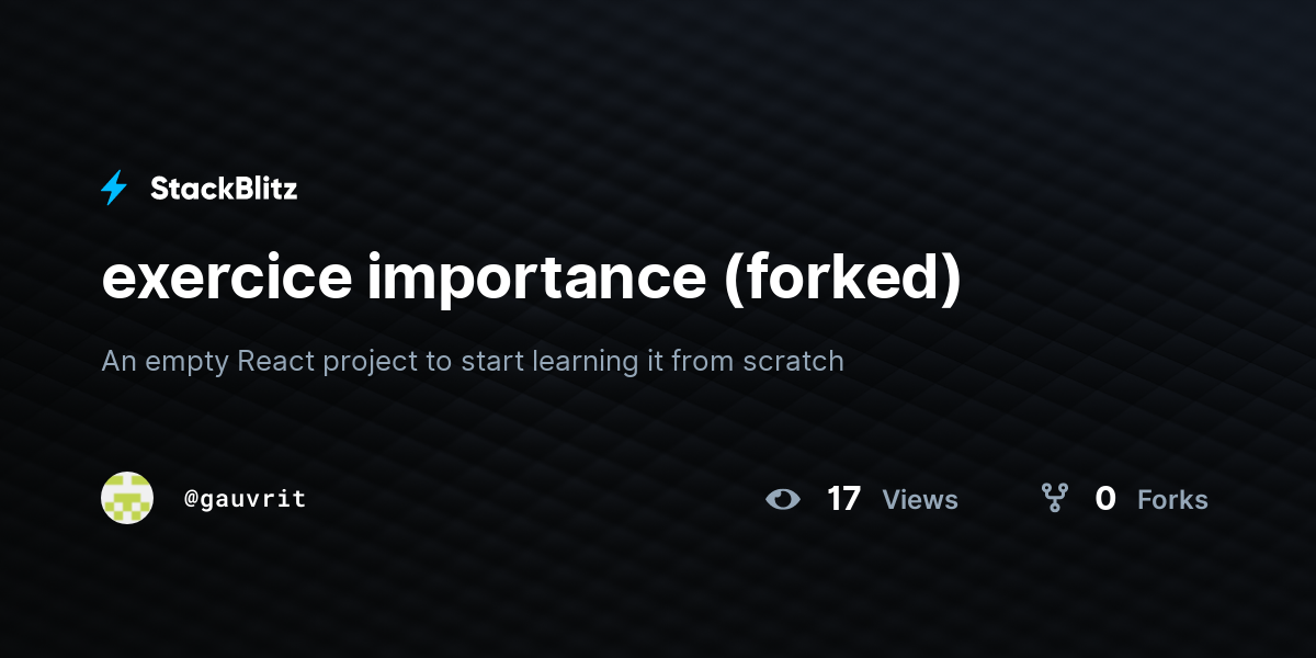 Exercice Importance Forked Stackblitz
