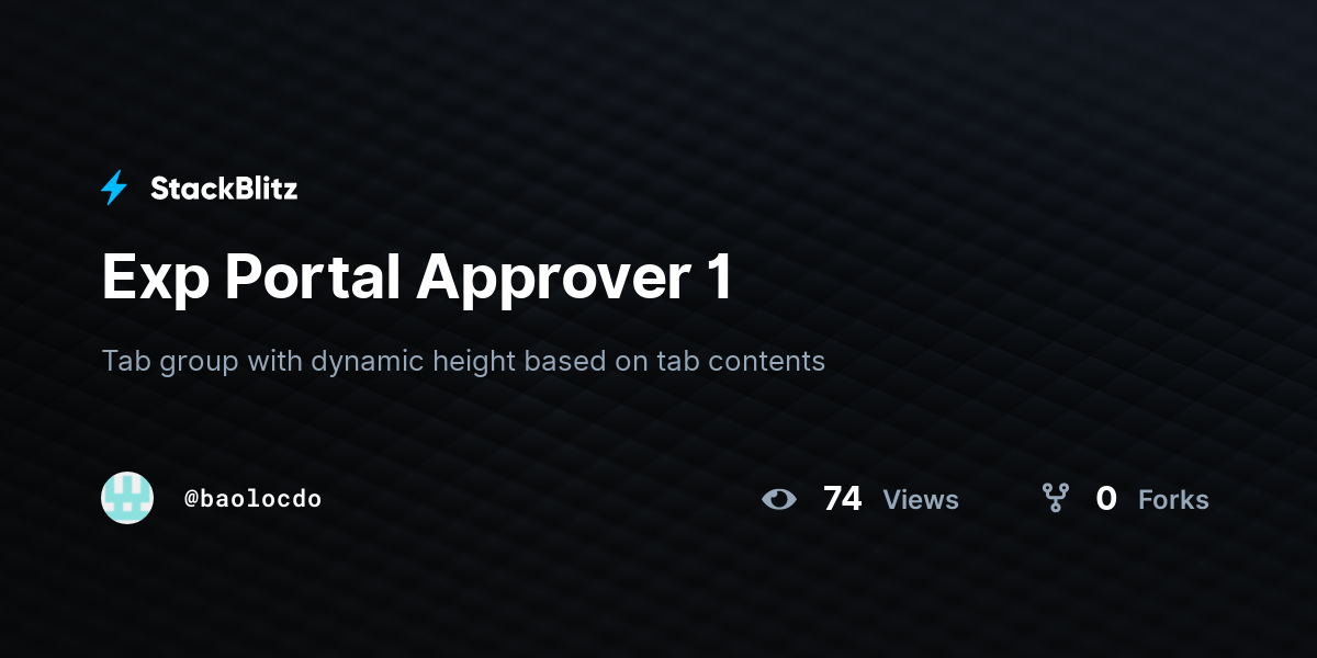 Exp Portal Approver 1 - StackBlitz
