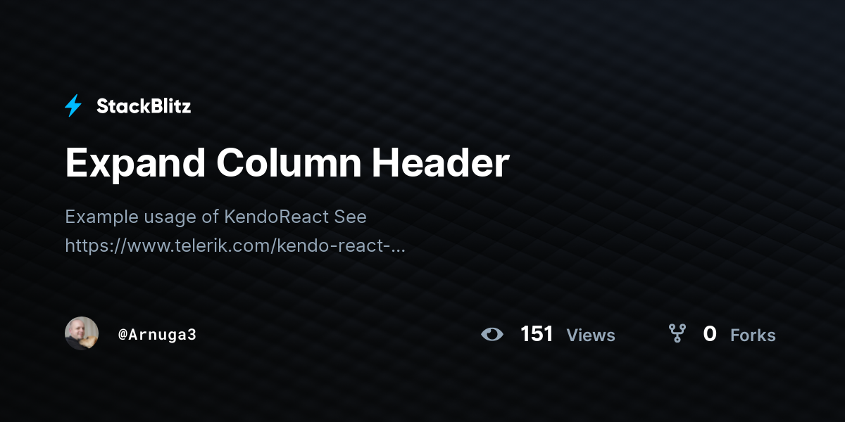 Expand Column Header - StackBlitz