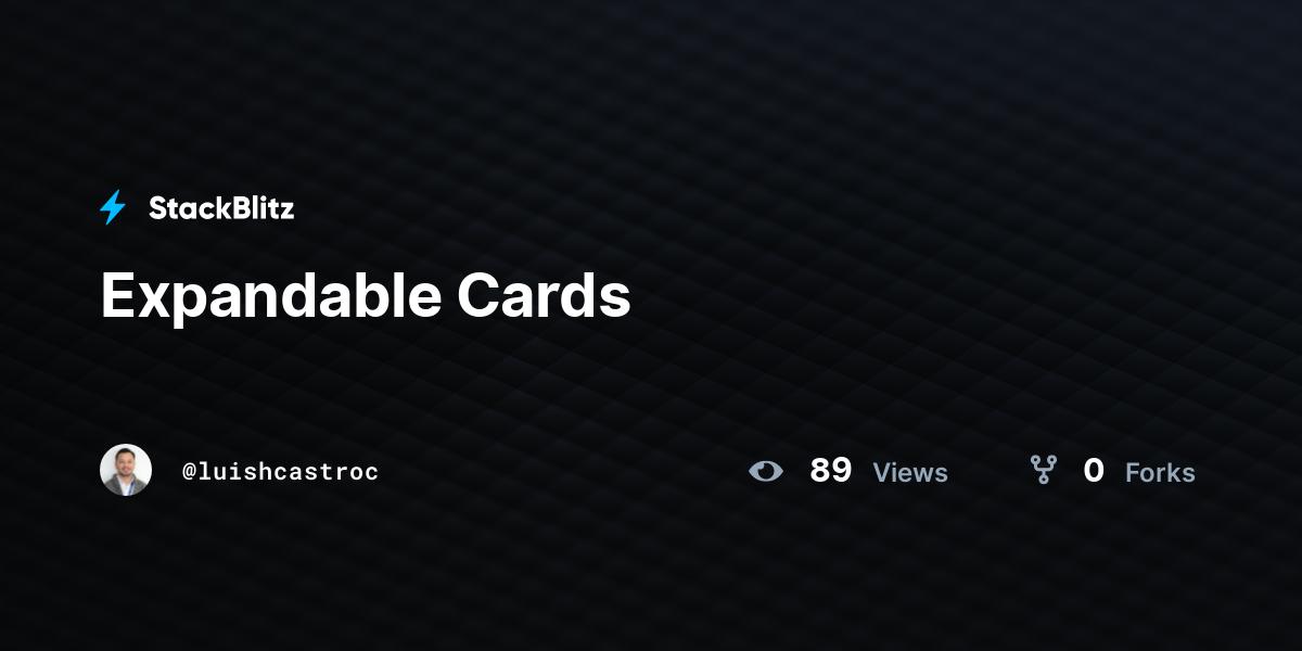 Expandable Cards - StackBlitz