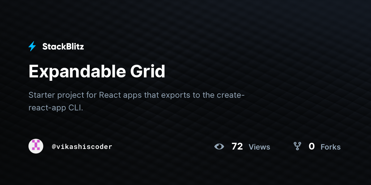 Expandable Grid - StackBlitz