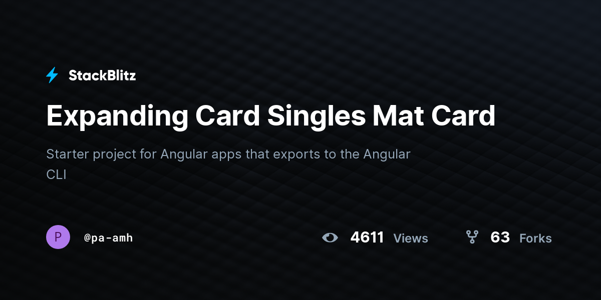 Expanding Card Singles Mat Card - StackBlitz