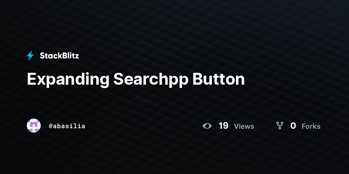 Expanding Searchpp Button - StackBlitz