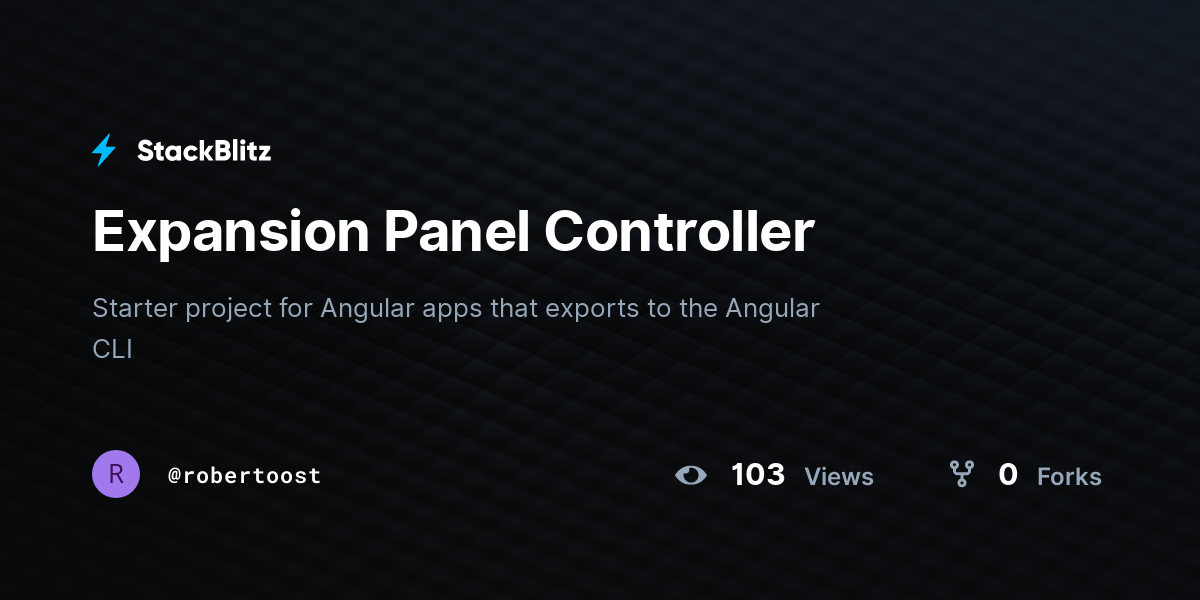 Expansion Panel Controller - StackBlitz