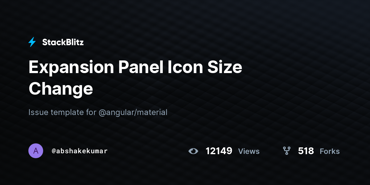 Expansion Panel Icon Size Change - StackBlitz