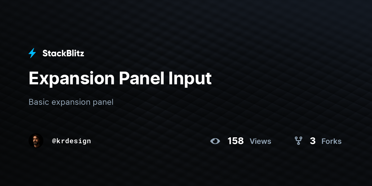 Expansion Panel Input - StackBlitz