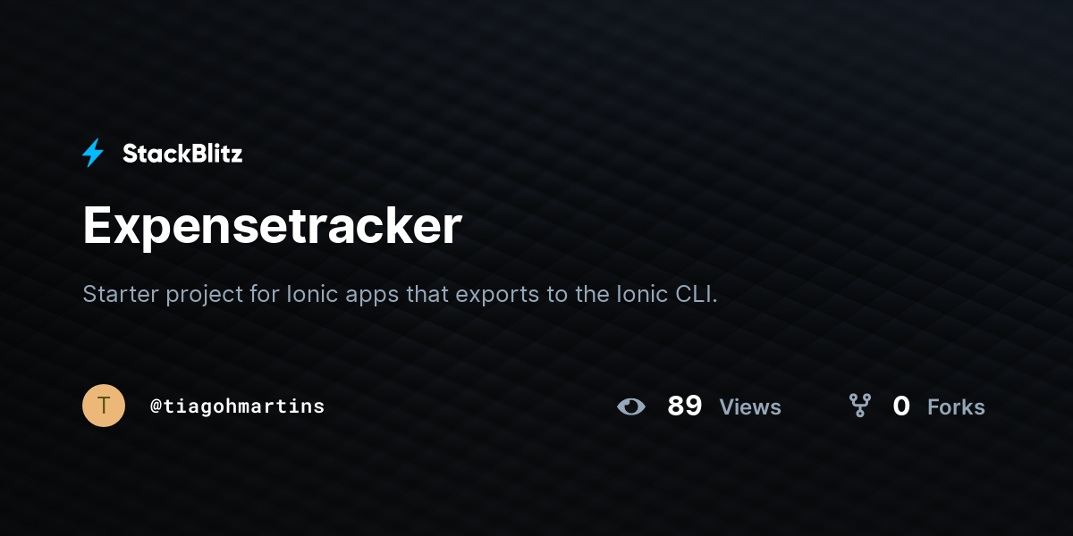 Expensetracker - StackBlitz