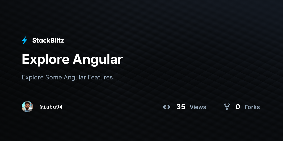 Explore Angular - StackBlitz