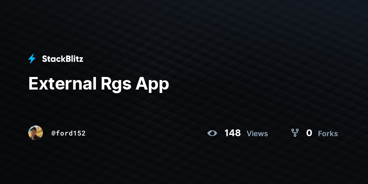 External Rgs App - StackBlitz