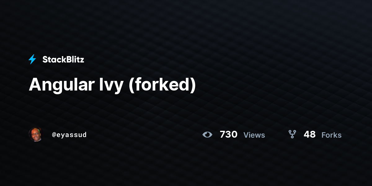 Angular Ivy (forked) - StackBlitz