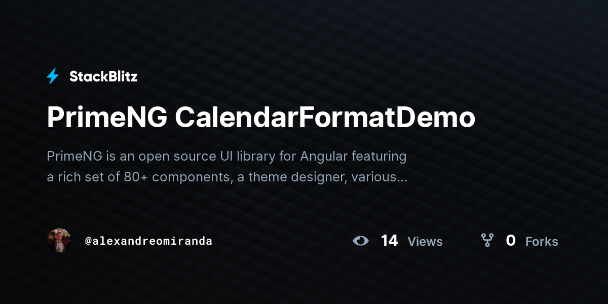 Primeng calendarformatdemo stackblitz