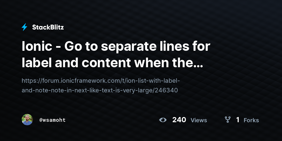 Ionic - Go to separate lines for label and content when the contents in ...