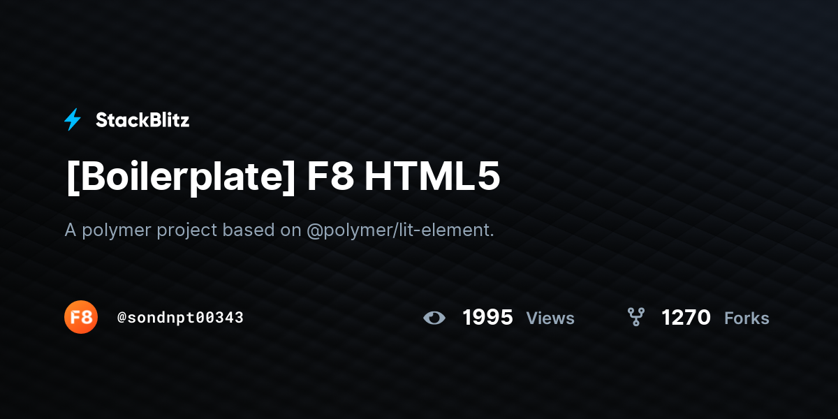 [Boilerplate] F8 HTML5 - StackBlitz