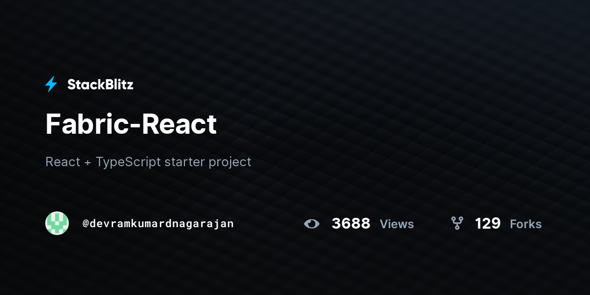 FabricReact StackBlitz