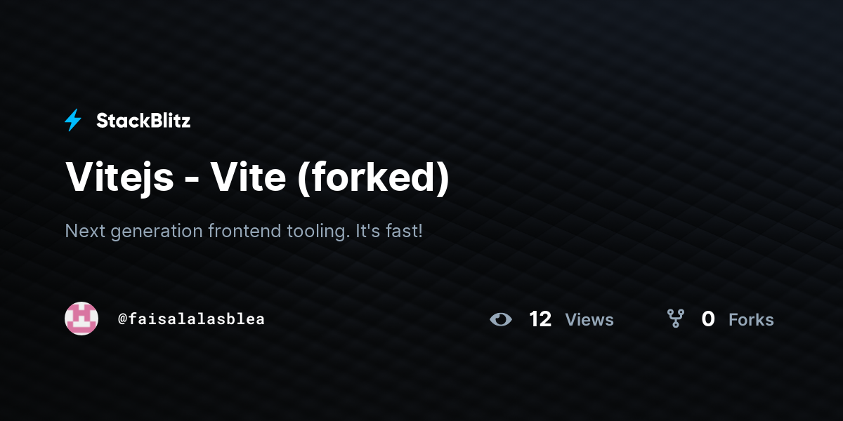 Vitejs - Vite (forked) - StackBlitz