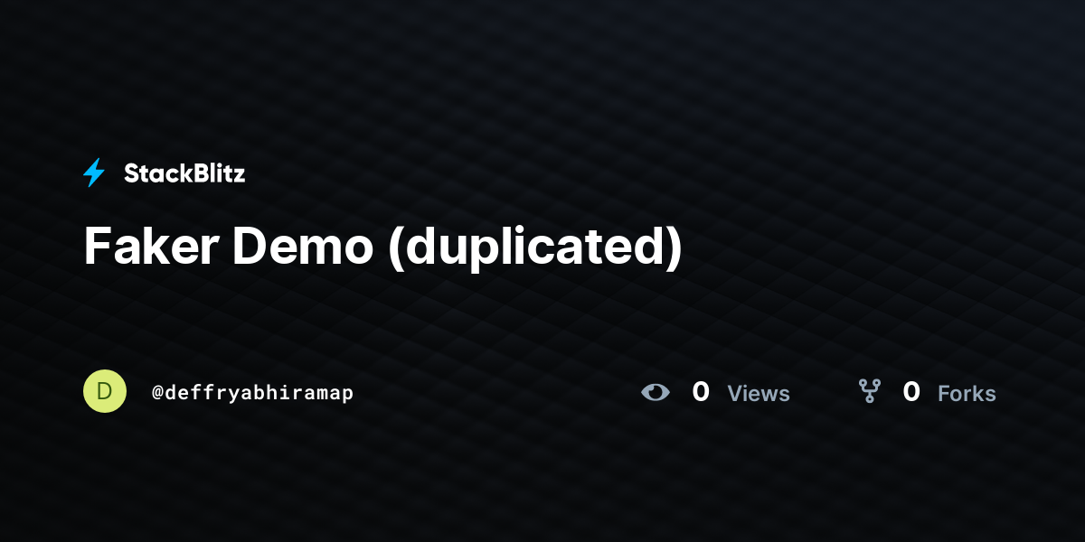 Faker Demo (duplicated) - StackBlitz
