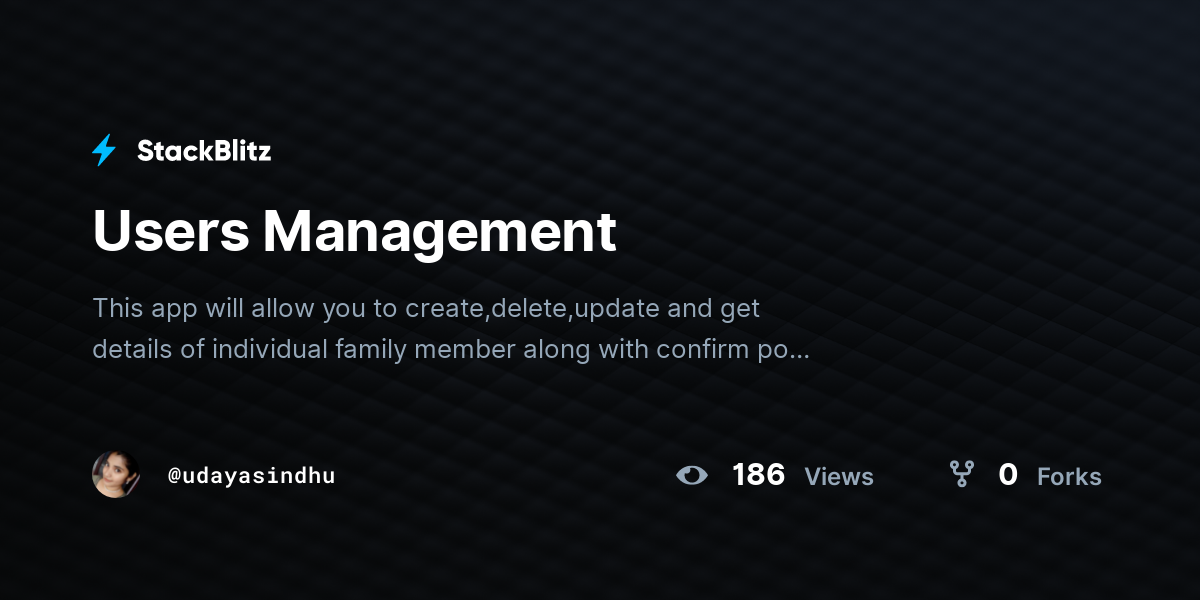 Users Management - StackBlitz