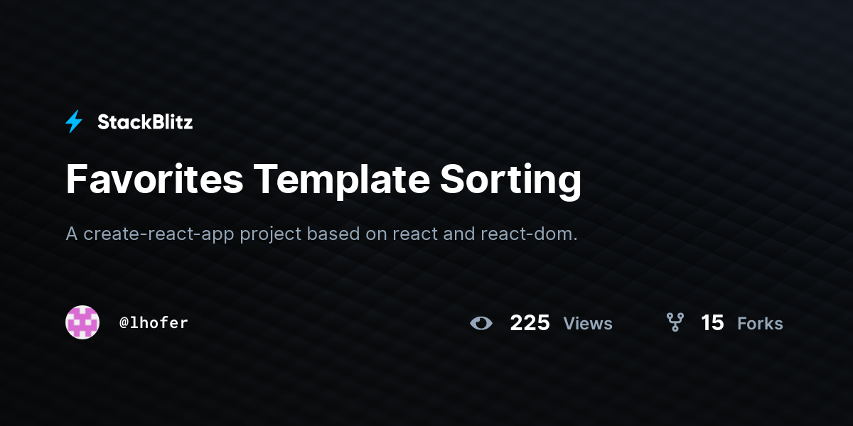 Favorites Template Sorting - StackBlitz