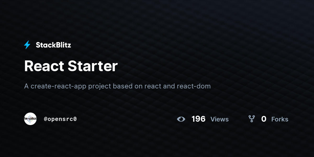 React Starter - StackBlitz