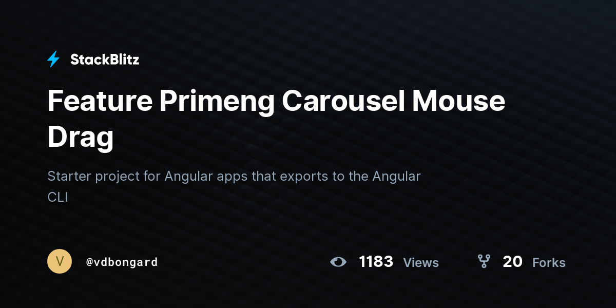 Feature Primeng Carousel Mouse Drag - StackBlitz