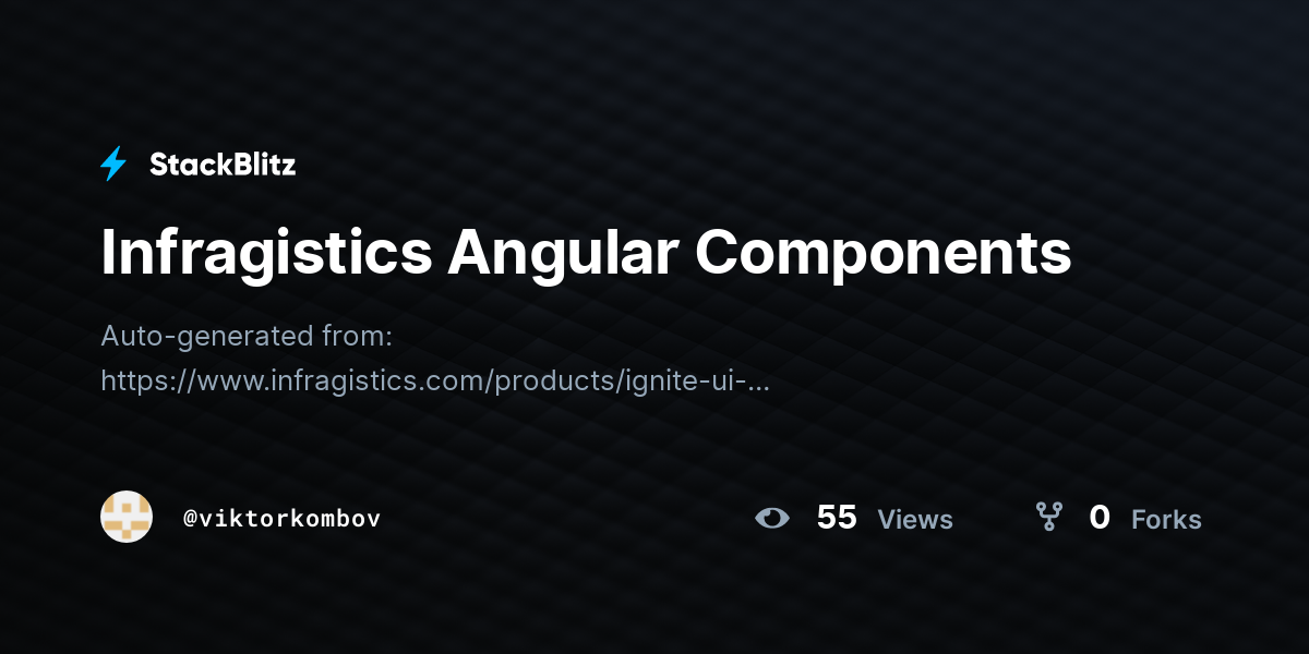 Infragistics Angular Components - StackBlitz
