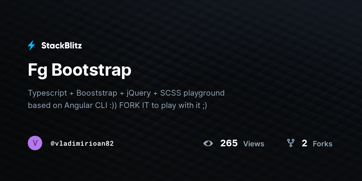 Fg Bootstrap - StackBlitz