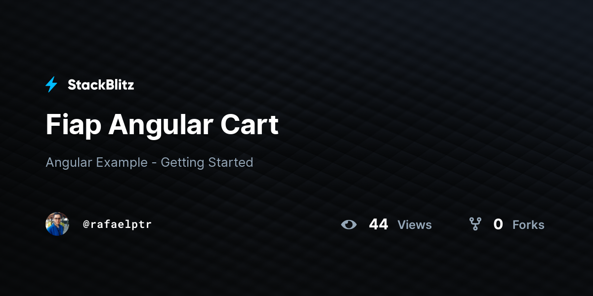 Fiap Angular Cart - StackBlitz