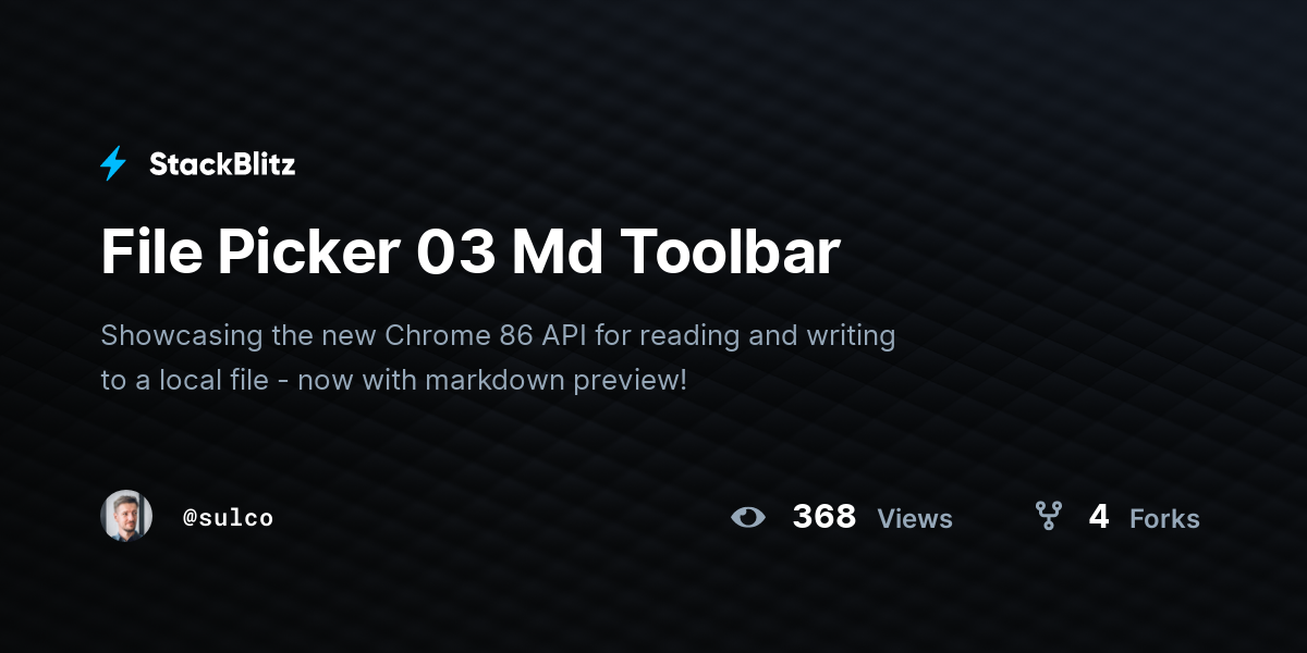 File Picker 03 Md Toolbar - StackBlitz