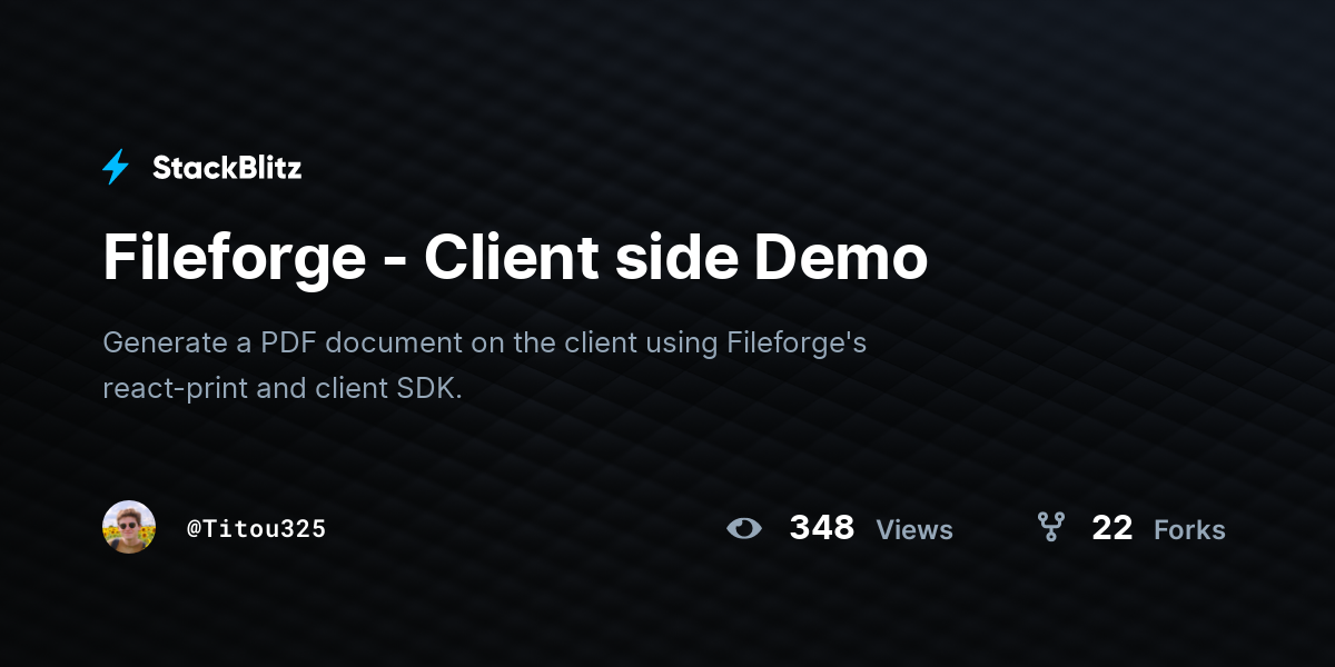 Fileforge - Client side Demo - StackBlitz