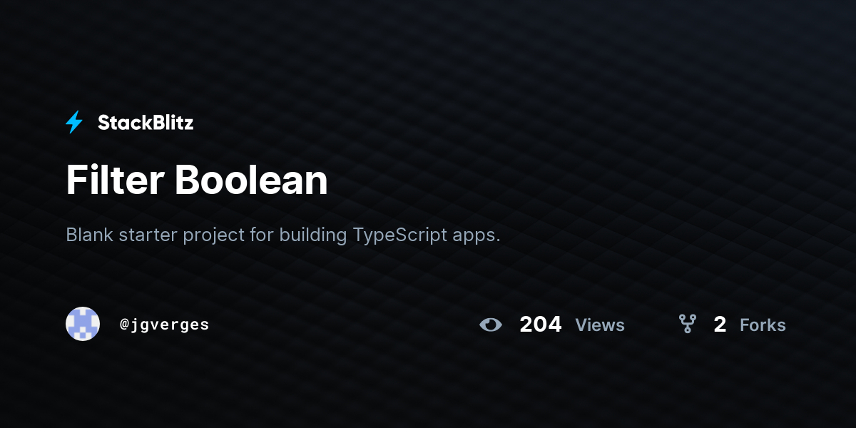 Filter Boolean - StackBlitz
